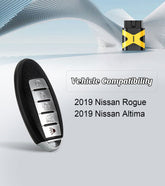 Keyless Entry Fob Smart Remote Control Self Programmble Car Key Replacement for 2019 Nissan Rogue/2019 Nissan Altima with FCC: KR5TXN4
